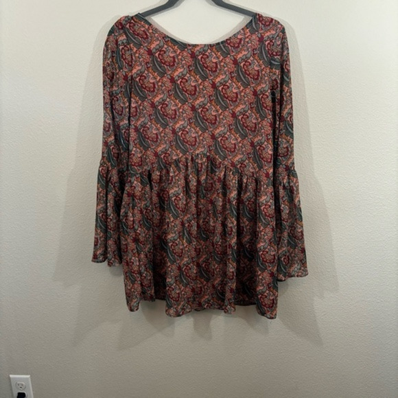 Buddy Love Short Mini Dress Sz S Long Sleeve Floral Romantic Open Back Spring - Picture 1 of 8